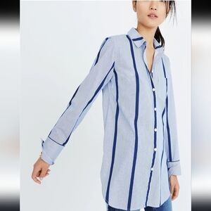 Madewell Striped Button-Down Tunic Shirt Sz XS